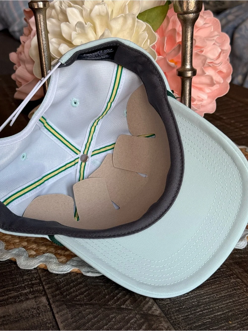 Masters Inspired Swannie Golf Light Mint Kids Hat with Pink Azalea 🌺 Embroidery